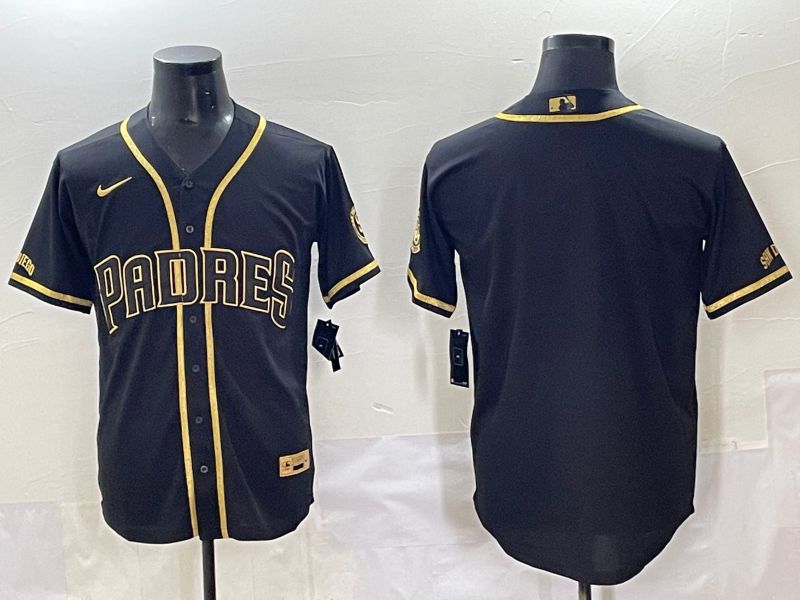 Men 2025 San Diego Padres Blank Black Throwback Nike MLB Jersey style 7156
